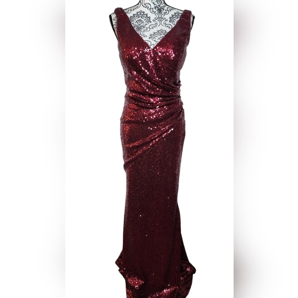 Revelry Red Sequin Maxi Gown size 8 - Picture 1 of 9